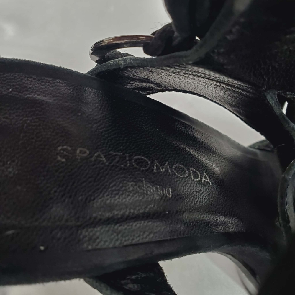 Spaziomoda Black Ankle Strap Heel Sandal Made In Italy 37 - Picture 4 of 16
